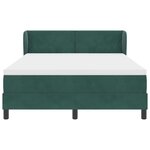vidaXL Lit à ressorts avec tête de lit Vert foncé 140 x 190 cm Velours