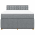 vidaXL Sommier à lattes de lit avec matelas Gris clair 160x200cm Tissu