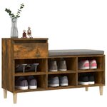 vidaXL Armoire à chaussures Chêne fumé 102x36x60 cm Bois d'ingénierie