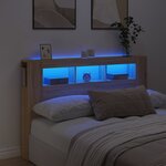 vidaXL Tête de lit à LED chêne sonoma 160x18 5x103 5cm bois ingénierie