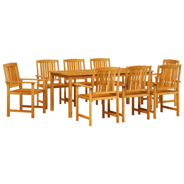 Ensemble de salle à manger de jardin 9 pièces en acacia