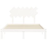 vidaXL Cadre de lit avec tête de lit blanc double bois massif