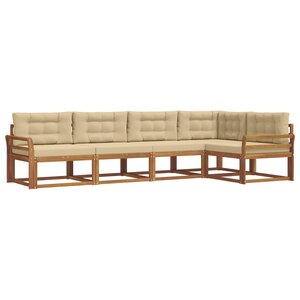 vidaXL Ensemble de canapés d'extérieur 5 Pièces Naturel et Beige