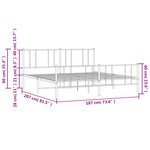 vidaXL Cadre de lit métal sans matelas avec pied de lit noir 180x200cm