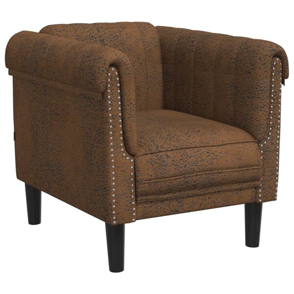 vidaXL Fauteuil marron similicuir daim