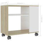 vidaXL Table d'appoint Blanc chêne sonoma 70x35x55cm Bois d'ingénierie