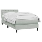 vidaXL Sommier à lattes de lit et matelas gris clair 80x220 cm velours