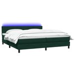 vidaXL Sommier à lattes de lit et matelas et LED vert foncé 180x210cm velours