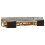 vidaXL Ensemble de canapés d'extérieur 7 Pièces Naturel et gris clair