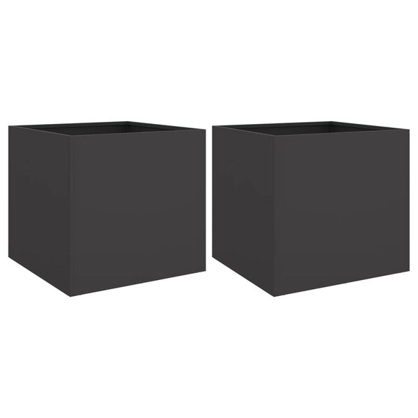 vidaXL Jardinières 2 Pièces noir 42x40x39 cm acier