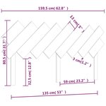 vidaXL Tête de lit 159 5x3x80 5 cm Bois massif de pin