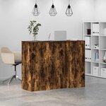 vidaXL Bureau de réception chêne fumé 135x50x103 5cm bois d'ingénierie