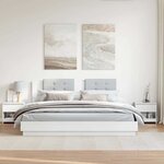 vidaXL Tables de chevet 2 Pièces Blanc brillant 40x30x39 cm Aggloméré