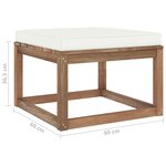 vidaXL Repose-pied de jardin avec coussin crème