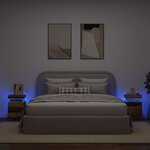 vidaXL Tables de chevet avec LED 2 Pièces vieux bois bois d'ingénierie