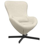 vidaXL Fauteuil œuf Crème 63 x 73 x 90 cm Velours