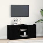 vidaXL Meuble TV avec éclairage LED en Chêne Noir  100x34x50 cm  fabriqué en bois d'ingénierie.