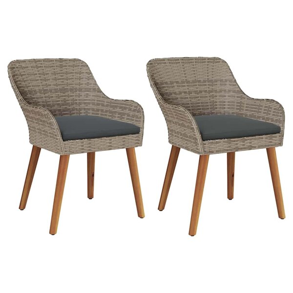 vidaXL Chaise de jardin 2 Pièces Noir 55 x 62 5 x 82 cm polyrotin