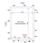 Chambre froide positive pro line - hauteur 2200 mm - combisteel -  - acier inoxydable1500 x 1500 2700x3000x2200mm