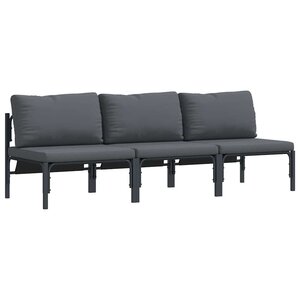 vidaXL Mobilier de jardin avec coussin avec oreiller Anthracite Acier
