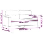 vidaXL Canapé à 2 places Crème 140 cm Tissu microfibre