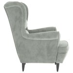 vidaXL Fauteuil gris clair velours