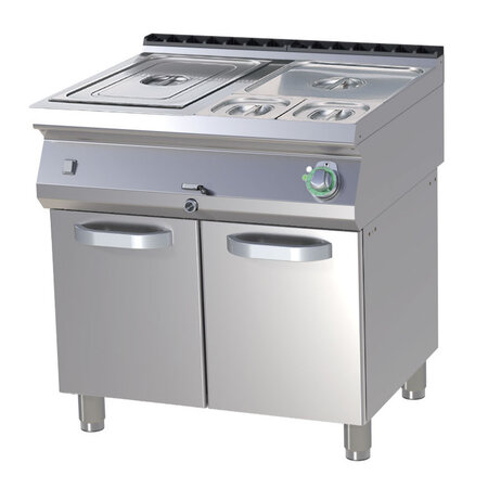 Bain-marie électrique sur coffre inox 2 cuves gn1/1 - 2 4 kw -  -  800x730x900mm