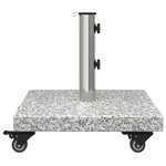 vidaXL Base de parasol sur roues pour poteaux Ø38/48mm Granit gris 30 kg Carré