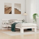 vidaXL Cadre de lit avec tiroir Blanc 80 x 200 cm Bois massif en pin