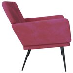 Banc banquette rouge bordeaux 108 x 79 x 79 cm velours 02_0010573