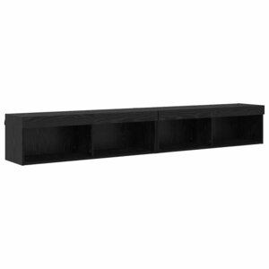 vidaXL Ensemble meuble TV avec LED Chêne noir Bois d'ingénierie