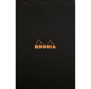 Bloc agrafé Rhodia N°19 21x31 8 cm 80 feuillets ligné avec marge 80g - Noir RHODIA