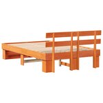 vidaXL Cadre de lit Marron cire 120 x 190 cm Bois massif en pin