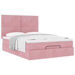 VidaXL Cadre de lit ottoman avec matelas rose 140x200 cm velours