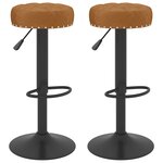 vidaXL Tabourets de bar lot de 2 marron velours