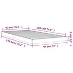 vidaXL Cadre de lit sans matelas 90x190 cm bois de pin massif
