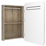 vidaXL Armoire de salle de bain à miroir LED blanc et chêne 60x11x80cm