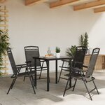 vidaXL Chaises de jardin pliables lot de 4 en acier et textilène