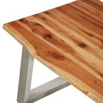 vidaXL Table basse 100x60x40 cm Bois d'acacia et acier inoxydable