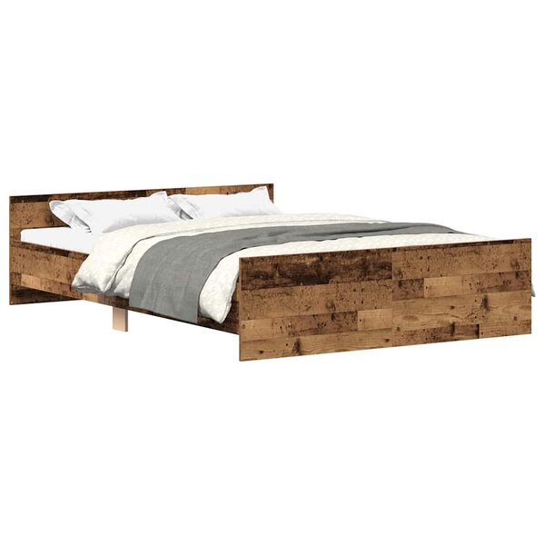 vidaXL Cadre de lit sans matelas vieux bois 140x200 cm bois ingénierie