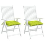 vidaXL Coussins de chaise lot de 2 vert brillant 40x40x7 cm