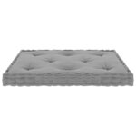 vidaXL Coussin de plancher de palette Gris 73x40x7 cm Coton