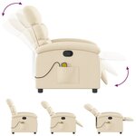 vidaXL Fauteuil de massage inclinable Crème Tissu