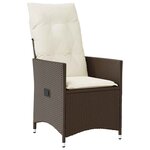 vidaXL Ensemble à manger de jardin et coussins 9 Pièces marron poly rotin