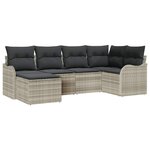 vidaXL Ensemble de canapé de jardin 6 Pièces Gris clair Poly rotin