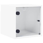 vidaXL Tables de chevet avec portes en verre 2 Pièces blanc 35x37x35 cm