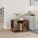 vidaXL Étagère à magazines avec étagère Bois ancien 35 x 35 x 45 cm