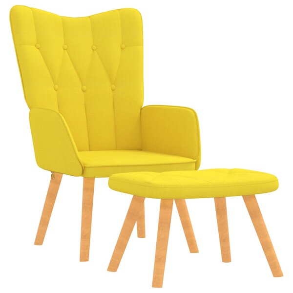 vidaXL Chaise de relaxation avec tabouret Jaune moutarde Tissu