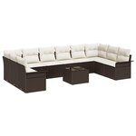 vidaXL Ensemble de canapé de jardin 11 Pièces Marron Poly rotin