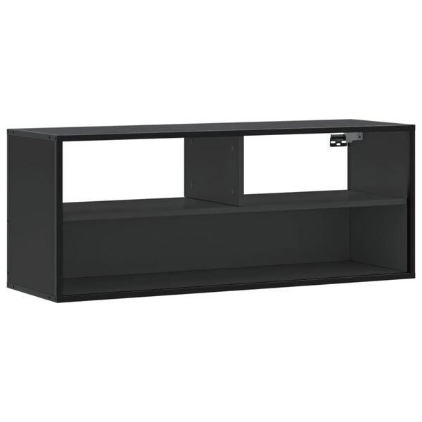 vidaXL Meuble TV noir 100x31x39 5 cm bois d'ingénierie et métal